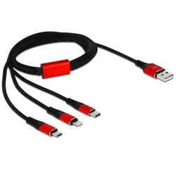 DeLOCK USB Ladekabel 3 in 1 for Lightnin / Micro USB / USB Type-C 1 m