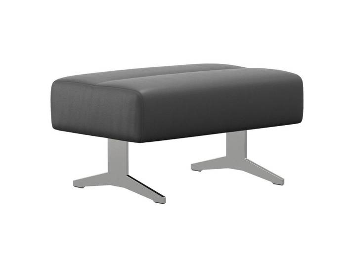 Stressless Hocker, Dunkelgrau, Metall, Echtleder, Semi-Anilinleder, rechteckig, 90x44x57 cm, Stoff-/Lederauswahl, Wohnzimmer, Hocker, Sitzhocker