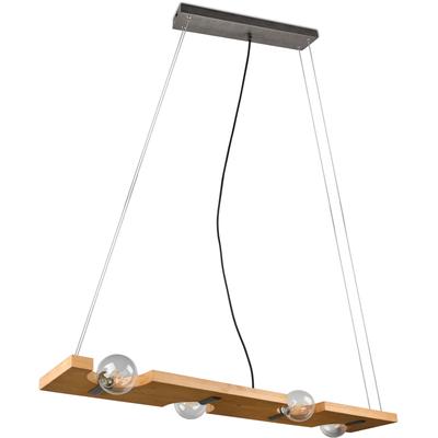 TRIO LEUCHTEN Pendelleuchte "Tailor", beige (natur), 4, H: 150cm, 1 Stk., Leuchten, Hängelampe höhenverstellbar, exkl 4xE27 max 10W, Holz naturbelassen, Pendelleuchte