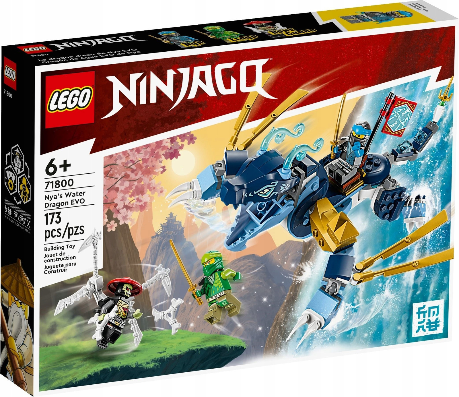 LEGO NINJAGO Nya's Waterdraak EVO 71800 mythische draak speelset met Nya en Lloyd minifiguren