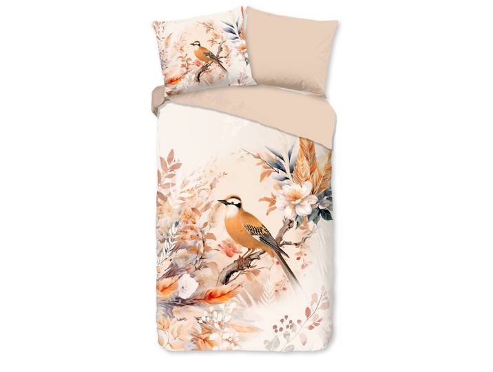 Good Morning Dekbedovertrek vogel en bloemen - Multi - (140x200/220 cm) - Katoen