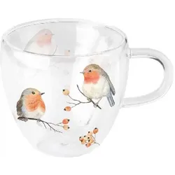 Ambiente, Tasse, Glasbecher doppelwandig Robin Family over 0,25 l (250 ml)