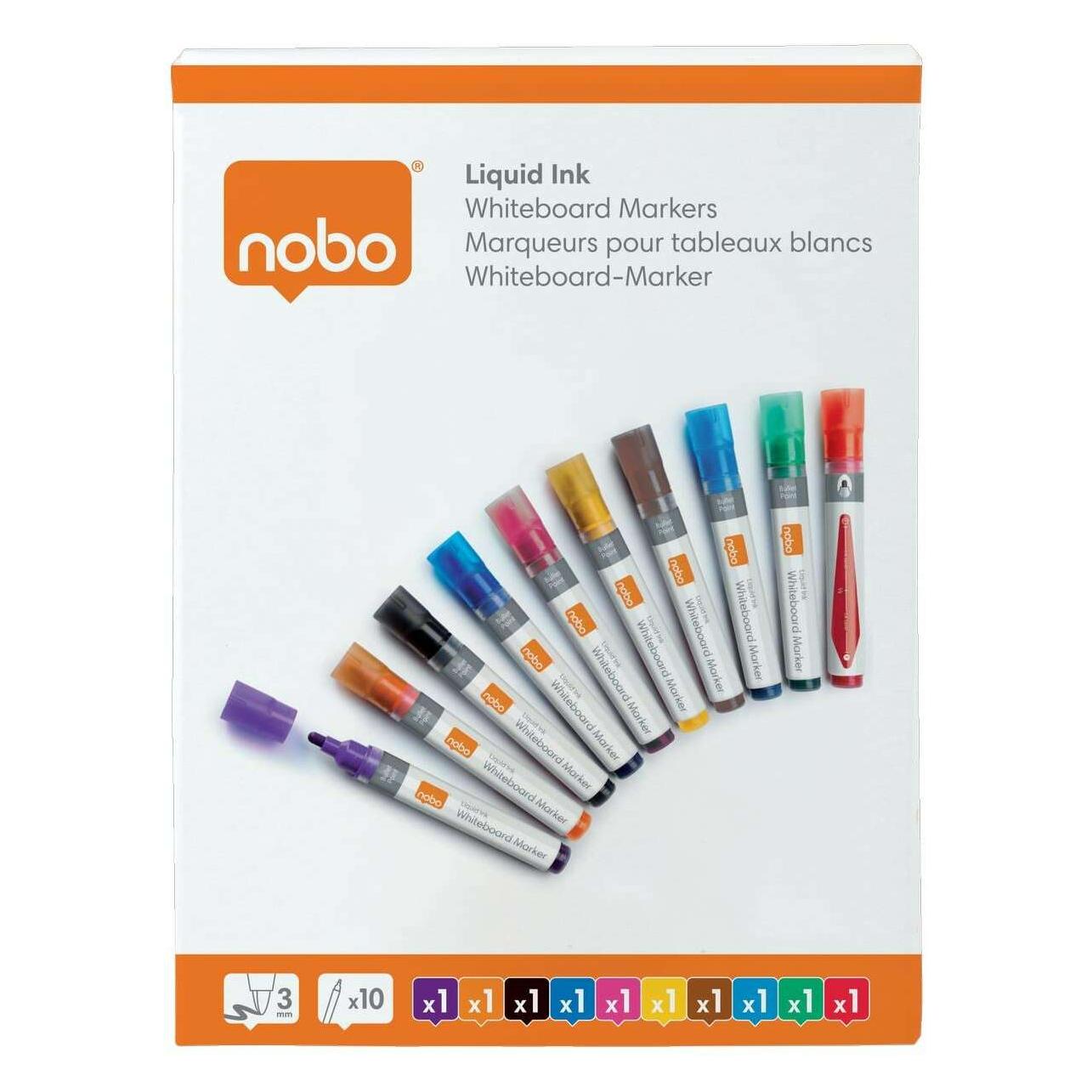 Nobo N-Marker Viscom 3mm 1915381 (assortiert) 10 Stück (10x) (1915381)