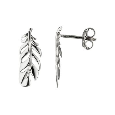 Paar Ohrstecker JOBO "Feder", silber (silber 925), Ohrringe, Damen, Silber 925 (Sterlingsilber), 925 Silber