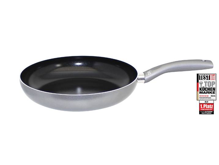 Bratpfanne ELO Ducato , silber (silberfarben, schwarz), H:5,8cm Ø:28cm, Pfannen, Bratpfanne, Für alle Herdarten geeignet, inkl. Induktion