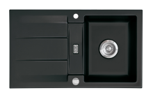 Systemceram 50910287 Genea 87 Nigra 87 Keramikspüle Excenter Einbauspüle 50 cm Unterschrank 5 Jahre Garantie