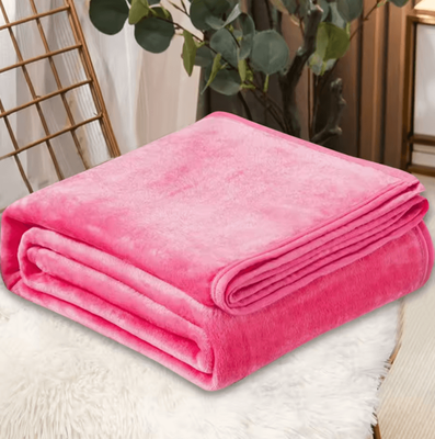 Inspire Curations Colorful Plush Microfiber Fleece Throw Blanket hot Pink one Size