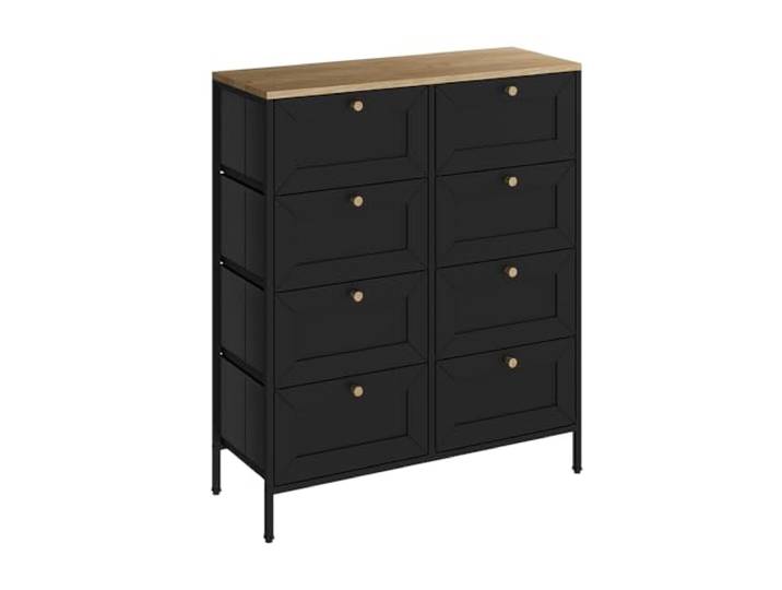 Vicco Kommode Belaro , Schwarz 80 x 95 cm mit 8 Schubladen, zur Aufbewahrung von Kleidung und Alltagsgegenständen
