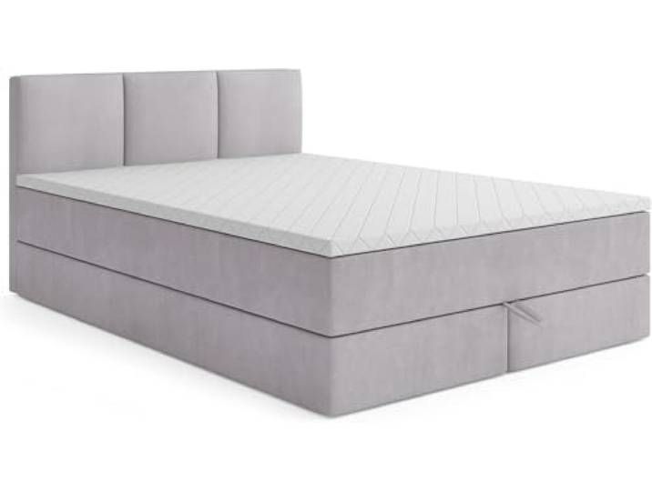 MRGROUP Boxspringbett RYGA mit Bettkasten Matratze Topper Doppelbett (Swing 16 - hellgrau, 140 x 200 cm)