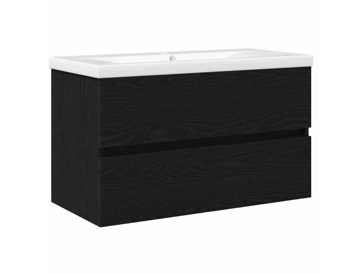 Black Friday Meuble dessous rangement - Classqiue Cabinet/ Cabinet de lavabo - Chêne noir 80x39x62cm bois d'ingénierie FR01_74338
