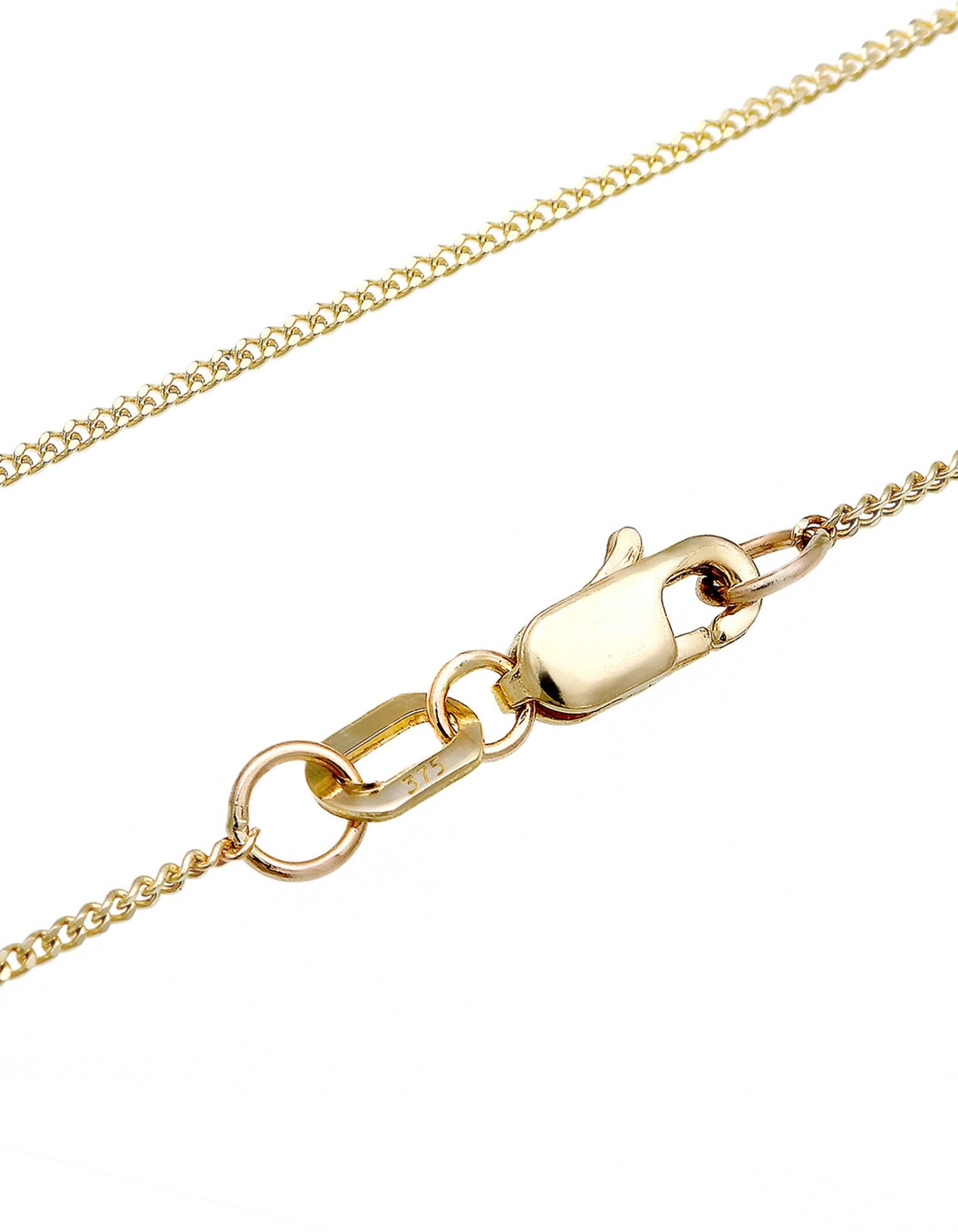 Silberkette ELLI DIAMONDS "Halskette Herz Diamant Weiß Brillantschliff (0.03ct) 375 Gelbgold" Gr. 45, weiß, Halsketten, Damen, Gelbgold 375, Silberkette