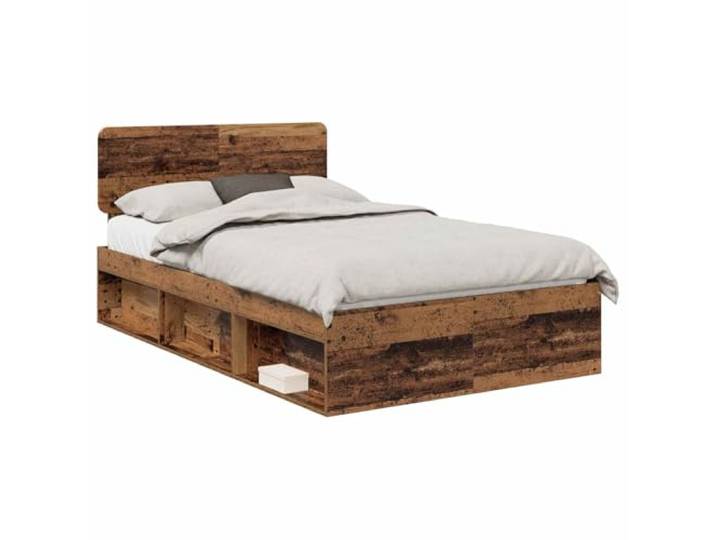 HMDNGOUT Bettgestell 120x190 cm aus massivem Kiefernholz, Bettrahmen mit Kopfteil, rechteckig, Stabiler Lattenrost, einfache Montage, modernes Design