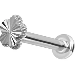 14 Karat Gold Labret mit Innengewinde BLUME