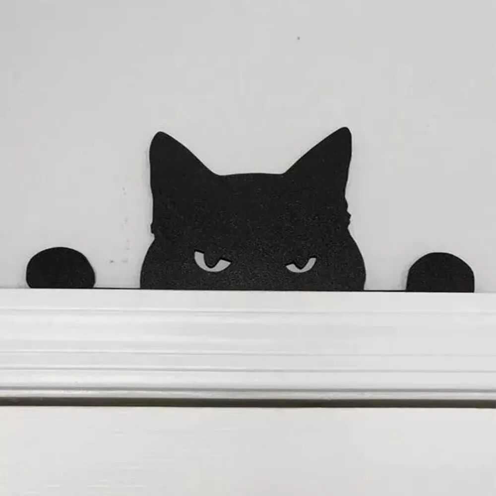 INF Schwarze Katze Türdeko - Eisen Türrahmendekoration Kleine Größe