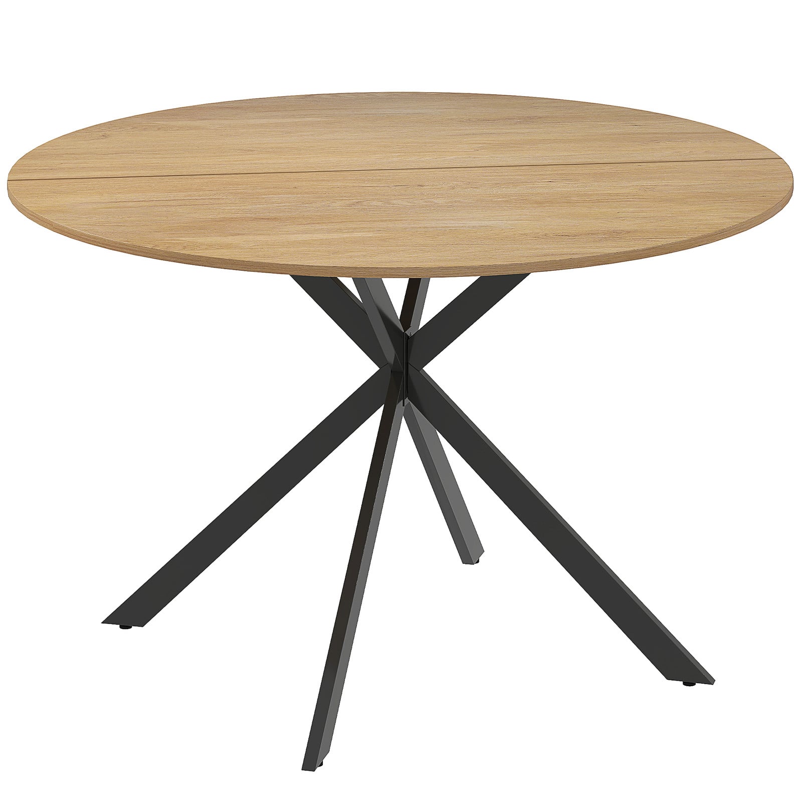 HOMCOM Ronde Eettafel voor 4 personen met stalen poten, Ø120 x 75 cm