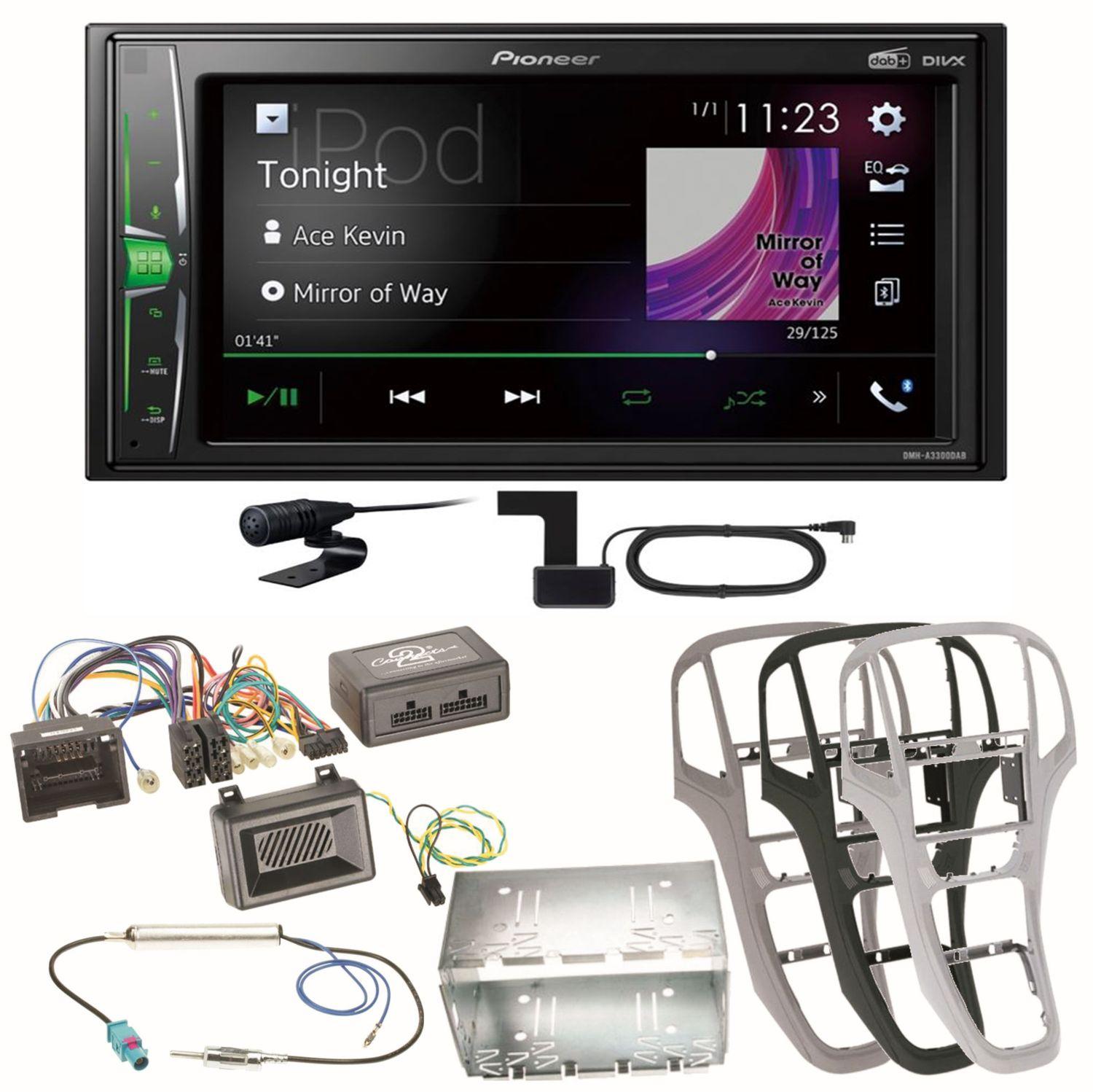 Pioneer DMH-A3300DAB Bluetooth Digitalradio Autoradio Einbauset für Opel Astra J