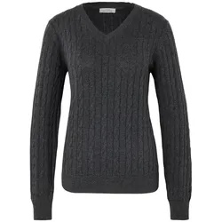 Tchibo - Zopfstrickpullover - Damen - Gr. S - grau