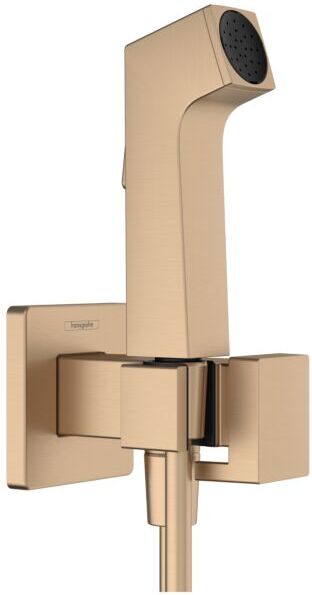 Hansgrohe Bidette Duschkopf 29233140 1 Strahlart E wassersparend für Warmwasser mit Duschkopfhalterung und Duschschlauch 125 cm, Brushed Bronze