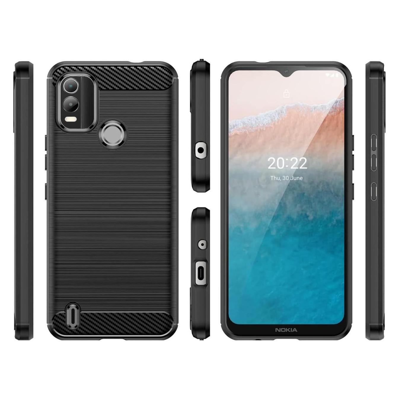 Screenguard Nokia C21 Plus Hülle Carbon Brushed Soft TPU (Nokia C21 Plus) (00032651)