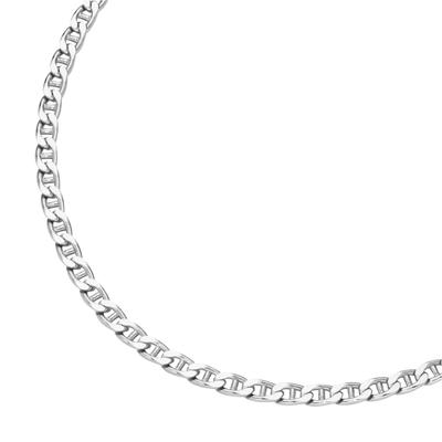 Panzerkette SMART JEWEL "Stegpanzerkette diamantiert, massiv, Silber 925" Gr. 50, silber, Halsketten, Damen, 50cm, Silber 925 (Sterlingsilber), Panzerkette
