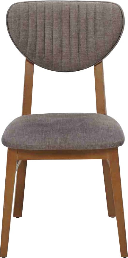 Bruine houten designer eetkamerstoel met bekleding