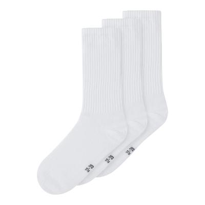 Freizeitsocken NAME IT "NKNFRANKIE 3P SOCK NOOS", Kinder, Gr. 31-33, weiß (hellweiß pack:hellweiß, hellweiß), Baumwollmischung, uni, Socken, Baumwollmischung
