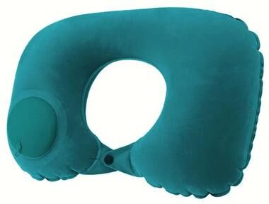 Inspired Living Ultra Compact Inflatable Neck Pillow For Travel Portable U Shaped Comfort Support green