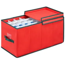 Relaxdays Weihnachtskugel Aufbewahrungsbox Dunkelgrün,Rot