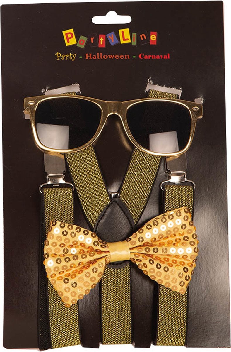 Partyset Gouden accessoires 3-delig unisex