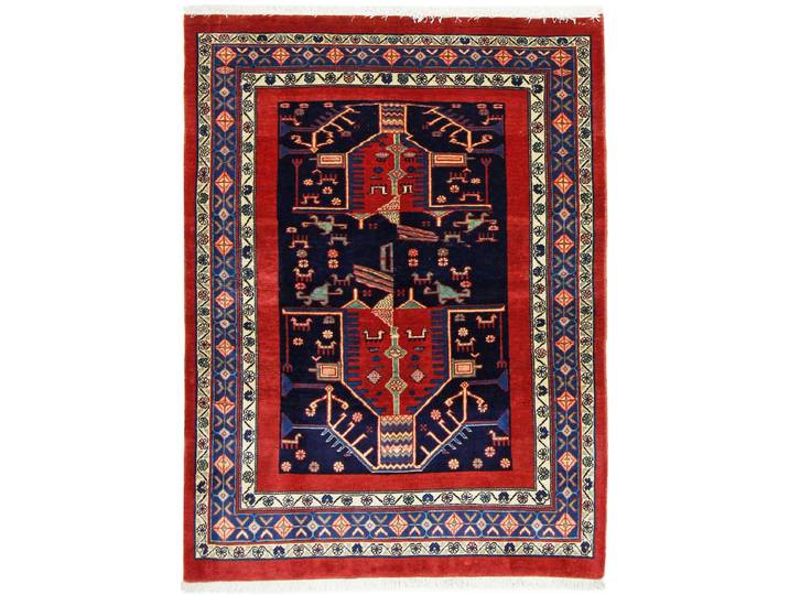 Bakhtiar Baba Heydar Antik Teppich 107x147 Handgeknüpft Orientteppich Perserteppich