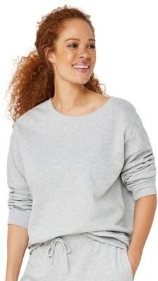 Plus Size Women's Ellos Studio Fleece Boxy Pullover Sweatshirt by Ellos Studio in Heather Grey (Size 10/12)