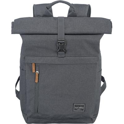 Freizeitrucksack TRAVELITE "BASICS Rollup Rucksack", Gr. B/H/T: 37cm x 60cm x 16cm, grau (anthrazit), Polyester, Rucksäcke Freizeitrucksack, mit variablem Rollup-Verschluss