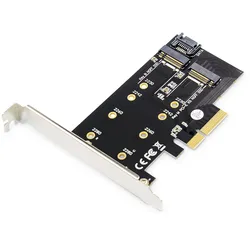 DIGITUS M.2 NGFF/NVMe SSD PCIexpress Add-On Karte unterstützt B,M u. B+M Key.,Größe:80,60,42,30mm