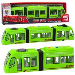 City Metro Straßenbahn Öffnende Türen Lichter Geräusche Grün 1:16