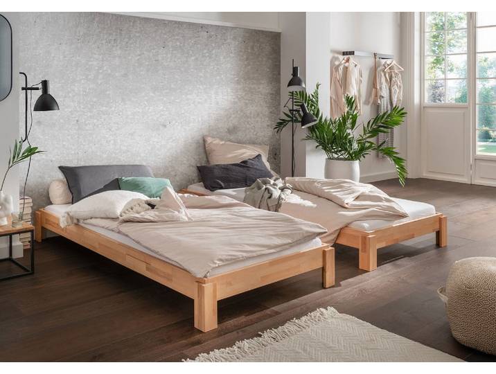 Stapelbett 90x200cm 'Dubi' Buche massiv natur geölt