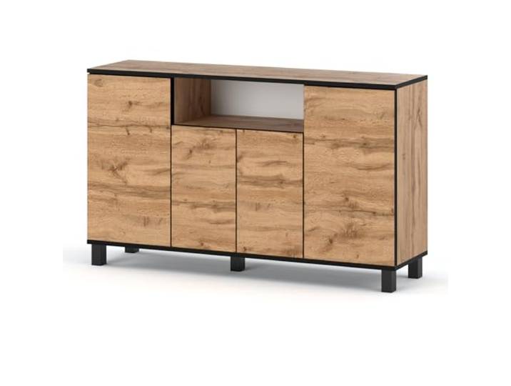 MRBLS_HOME Skandinavische Kommode - Sideboard Holz 140x80x35 cm (B/H/T) für Wohnzimmer, Flur oder als Kommode Schlafzimmer - Minimalistisches Design - Hohe Qualität (Wotan)