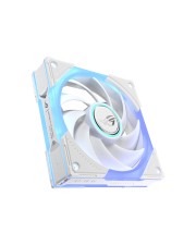 ASUS ROG Eurux GR120 ARGB Fan White Edition 120mm Single-Pack -? 1x 120x120mm Lüfter 30 mm Einbautiefe ? Drehzahlbereich: bis 2600 rpm ? Max. Durchsatz ~144.4m³/h @ 33 dBA ? Anschluss über ? Farbe: Weiß mit Beleuchtung RGB (90DA00J3-B09000)