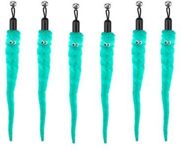 Uplift Treasures Interactive Cat Feather Toy Replacement Refill Set With Bell th 7 lake Blue 20 Pcs