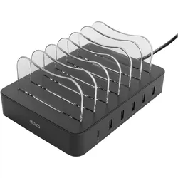 Deltaco DPS-0200 (50 W, 6 Ports), USB Ladegerät, Schwarz