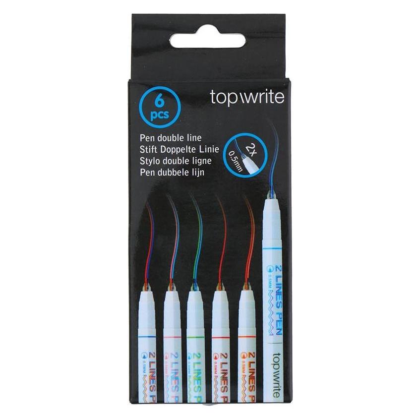Topwrite Kugelschreiber Double Line, 6St. (6x) (E8711252267777)