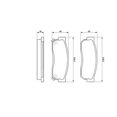 Bosch Bremsbelagsatz, Scheibenbremse [Hersteller-Nr. 0986424160] für Nissan