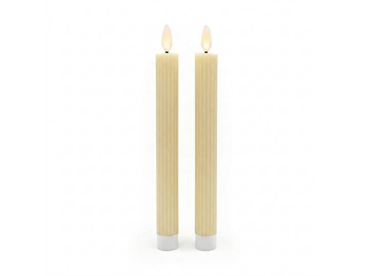 LED Stabkerzen 2er-Set Creme