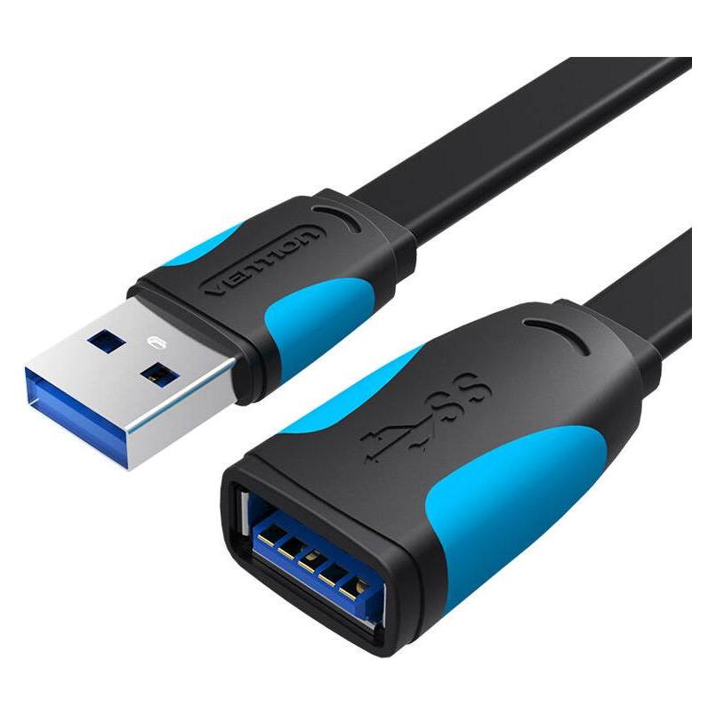 Vention Flat USB 3.0 extender VAS-A13-B200 2m Black (2 m, USB 2.0) (VAS-A13-B200)