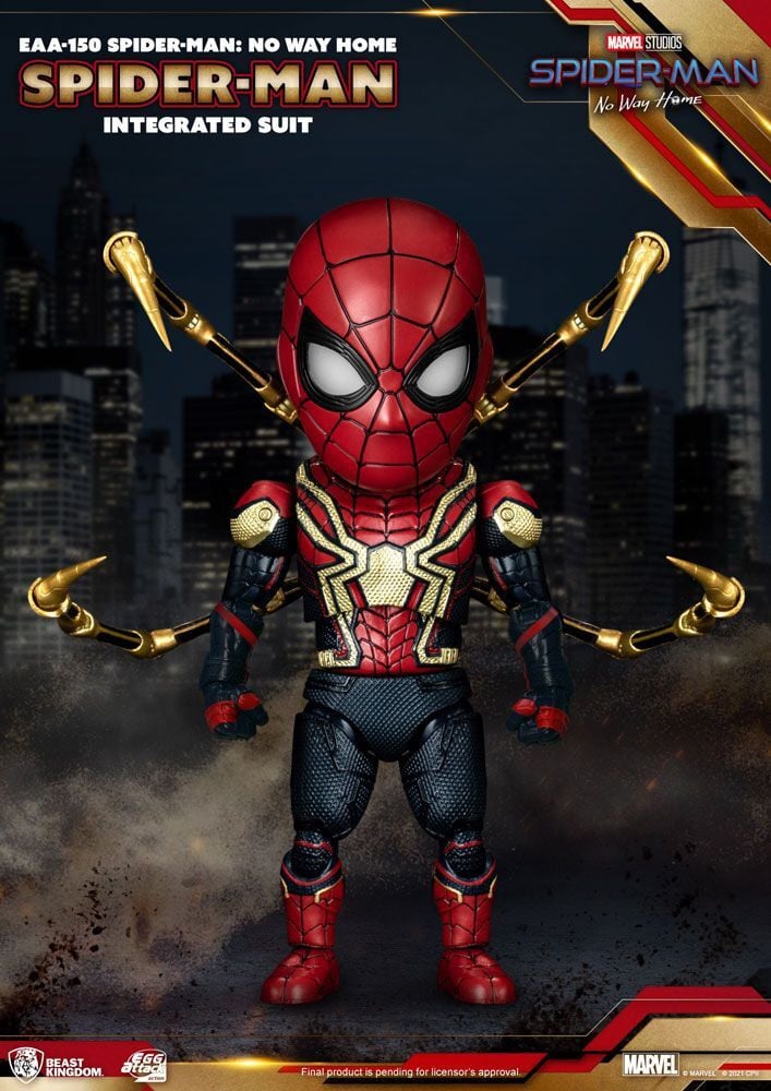 Beast Kingdom Toys Spider-Man: No Way Home Egg Attack actiefiguur, Spider-Man, geïntegreerd pak, 17 cm