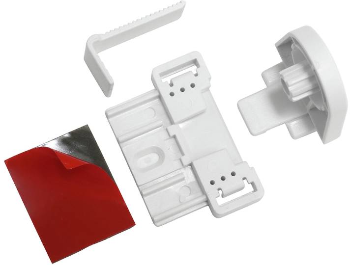 Klebe-/Klemmset GARDINIA EASYFIX EF-1 , weiss (weiß), Kunststoff, Sichtschutzbefestigungen, Klebe-/Klemmset, für Fenster mit Gummidichtung