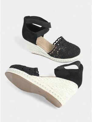 LightInthebox Women's Lace Wedge Sandals, Comfortable Ankle Strap Design, Ideal for Beach Vacations and Island and Cruise Vacations