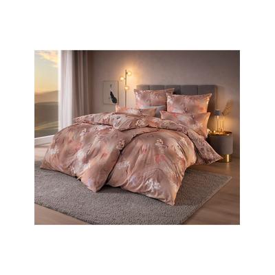Bettwäsche ESTELLA Gr. 1, orange (papaya, terra, bedruckt), B/L: 135cm x 200cm, Mako-Satin, B/L: 80cm x 80cm, 3 Stk., Mako-Satin, 100% Baumwolle, Bettwäsche, Bettwäsche