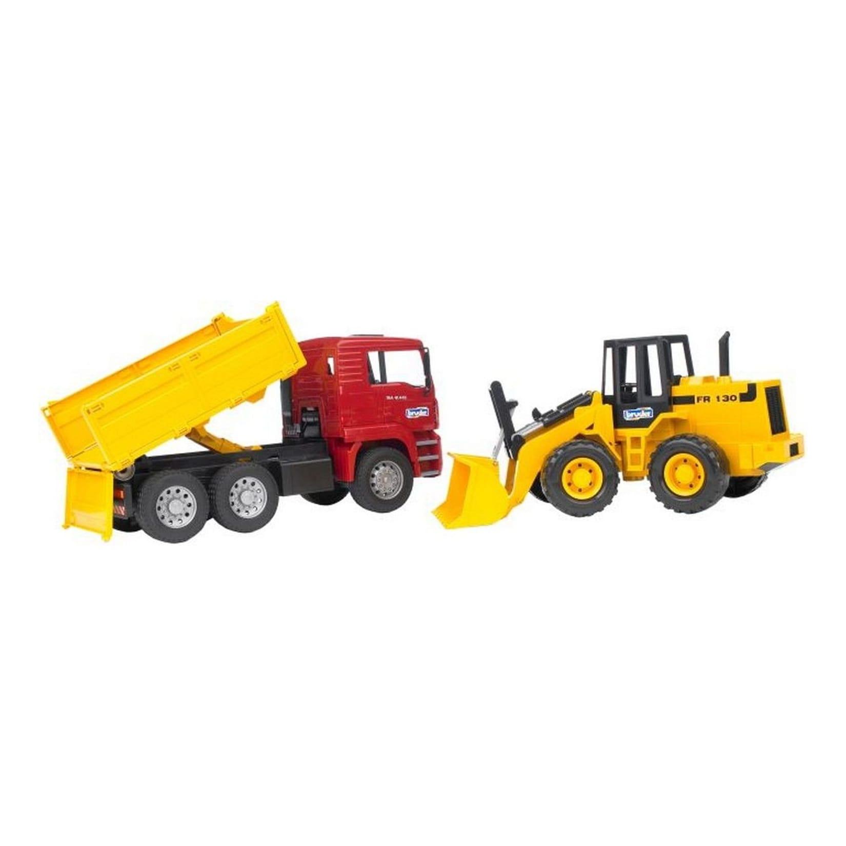 Bruder bruder 02752 MAN TGA Kipp-LKW + Gelenkradlader FR 130