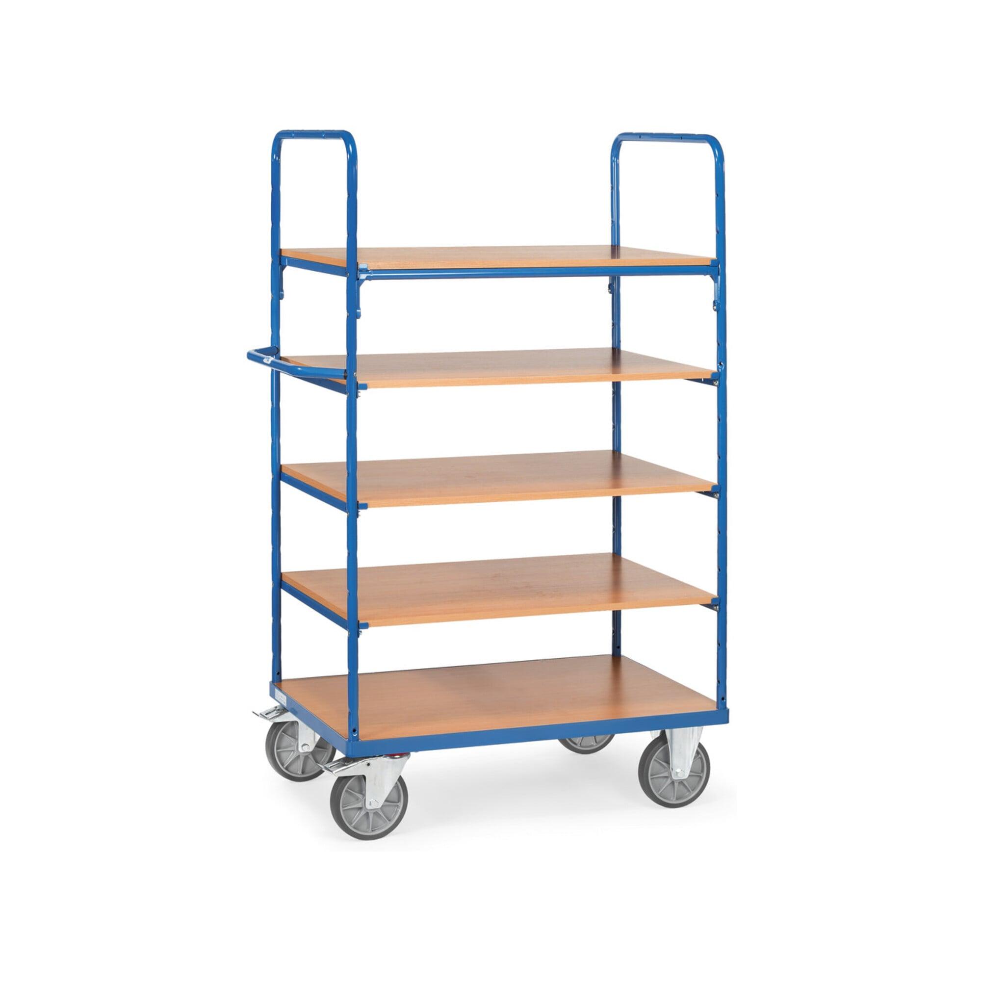 fetra Etagenwagen 8341, Tragkraft 600kg, TPE-Reifen, 1 fester und 4 Einlegeböden)