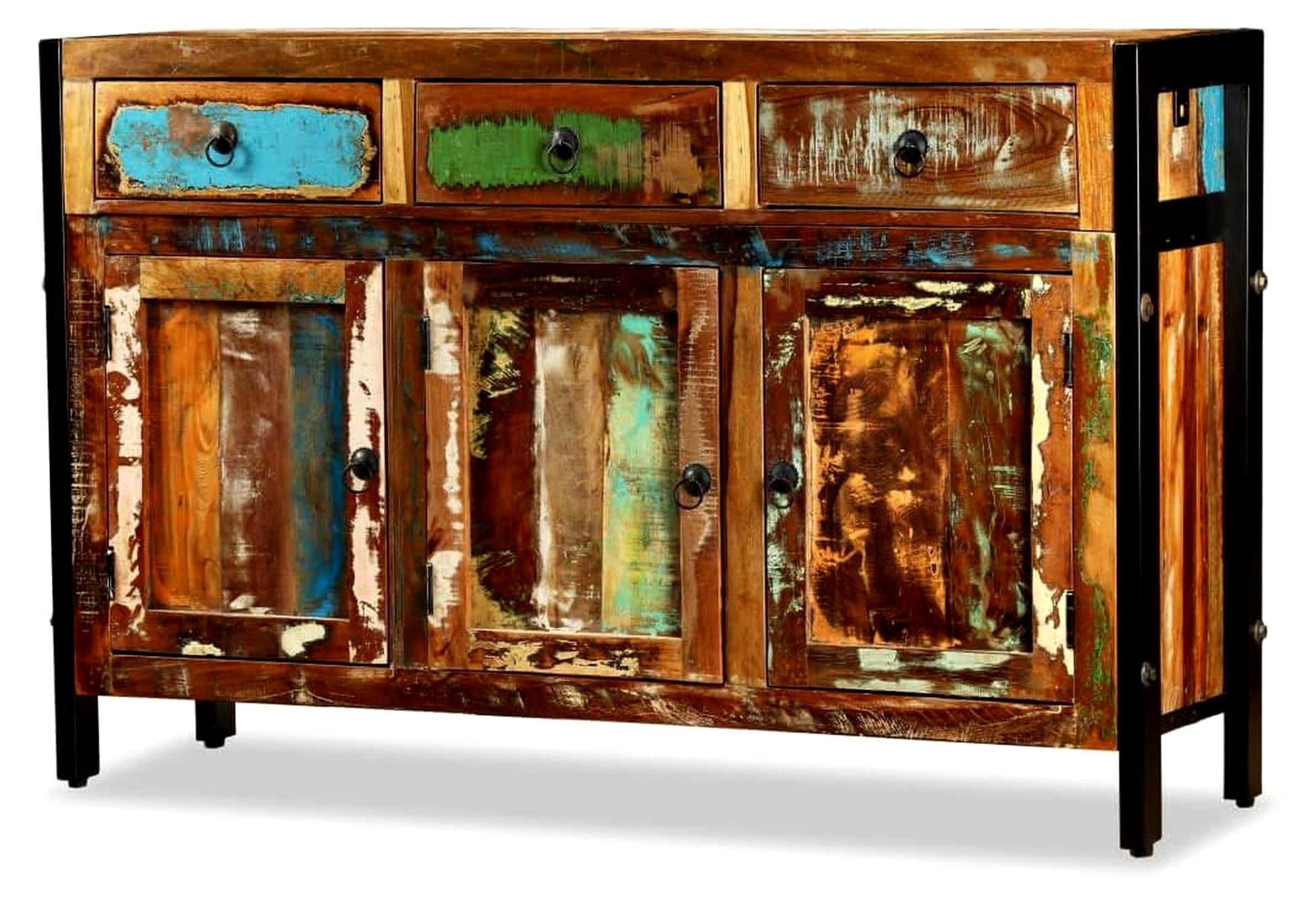 Sideboard aus massivem Altholz 120x35x76 cm